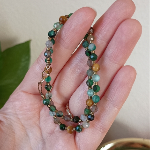 Multi Gemstone Double Wrap Bracelet - Picture 1 of 5